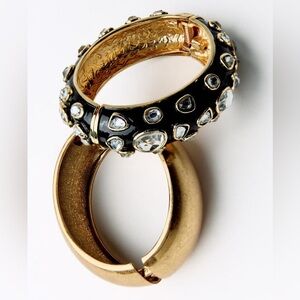NWT. Zara Golden/Black Pack of Two Rhinestone Bracelets.